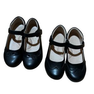 Dream Paris Black Mary Jane Shoes Size 1 Girls Flats Bundle Set 2PC School